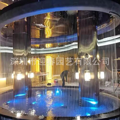 拉线光纤数码水幕水幕墙装饰商场酒店安装施工设计水帘厂家直供