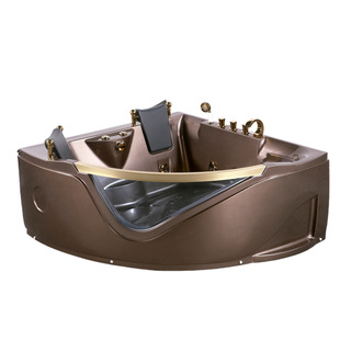 双人按摩浴缸三角三亚克力冲浪恒温控制面板咖啡jacuzzi bathtub