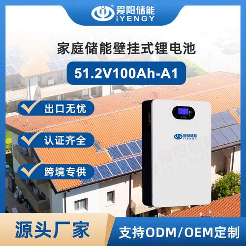 51.2V100Ah壁挂式家庭储能太阳能磷酸铁锂电池系统厂家