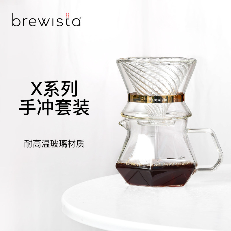 双层玻璃手冲咖啡滤杯过滤杯分享壶咖啡装器具