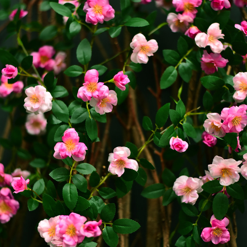 仿真蔷薇花藤条假花藤条空调管道遮挡花藤蔓植物绿植