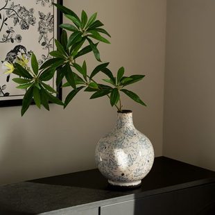 陶瓷花瓶斑驳仿古做旧青花瓷高级感复古客厅干花插花家居艺术摆件