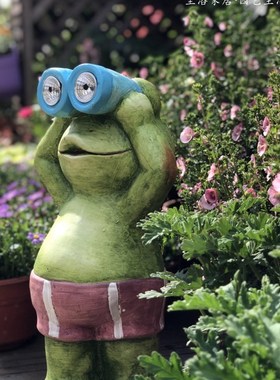守望小卫士青蛙太阳能电子夜灯户外花园庭院落地装饰品杂货