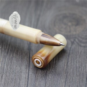 亦莲居 匠心之笔天然花牛角签字笔性笔写字中性笔 个性送