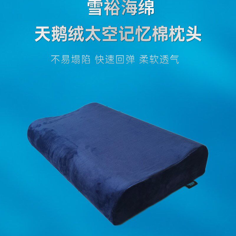 海绵记忆枕慢回弹枕头护颈椎生宿舍老人人体工枕芯加大加硬款