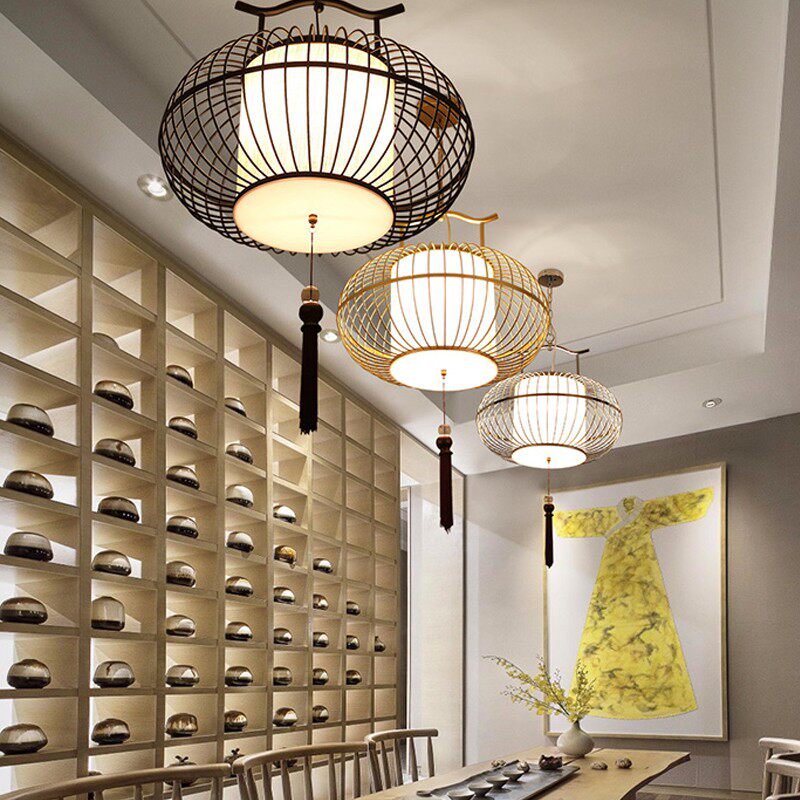 新中式鸟笼吊灯仿古创意个性铁艺鸟笼吊灯酒店茶楼餐厅过道吊灯具,家装灯饰光源,客厅吊灯,淘宝优惠券,粉丝福利购,淘宝优惠卷