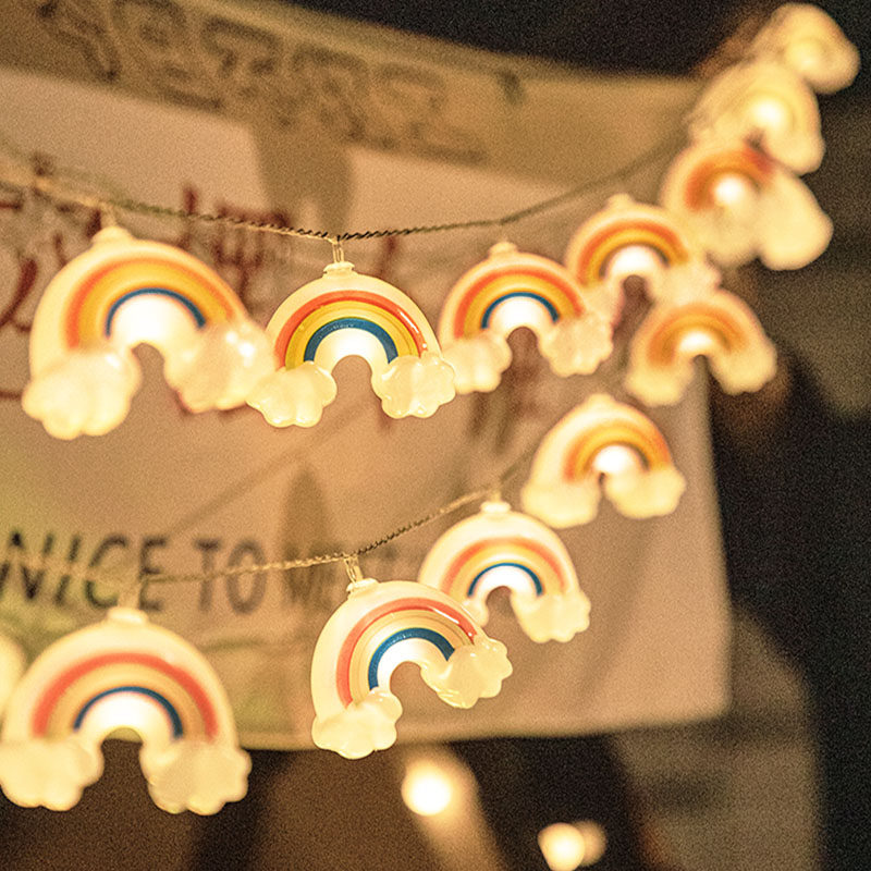 夜市摆摊车气氛灯烧烤店地摊汽车後备箱装饰灯彩虹灯串E彩灯串