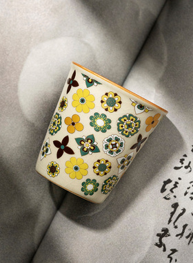 汝窑大唐宝相茶杯个人专用主人杯陶瓷高档中式喝茶杯可乐杯茶盏