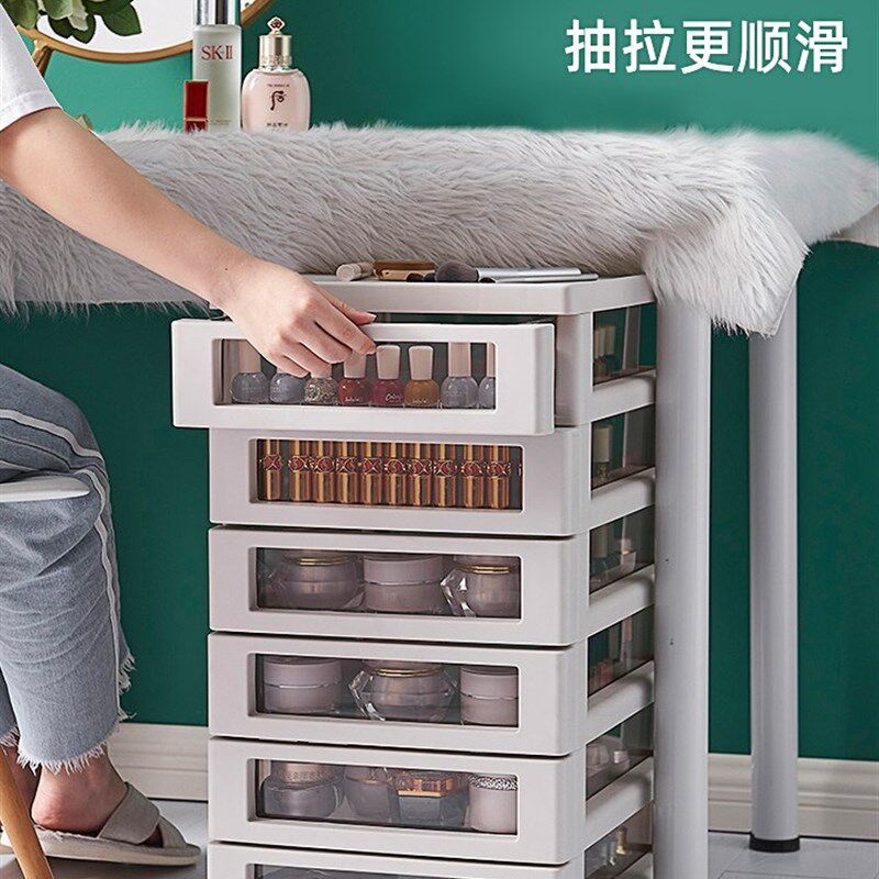 美甲店甲油胶收纳盒化妆品多层抽屉收纳整理箱可移动置物推车