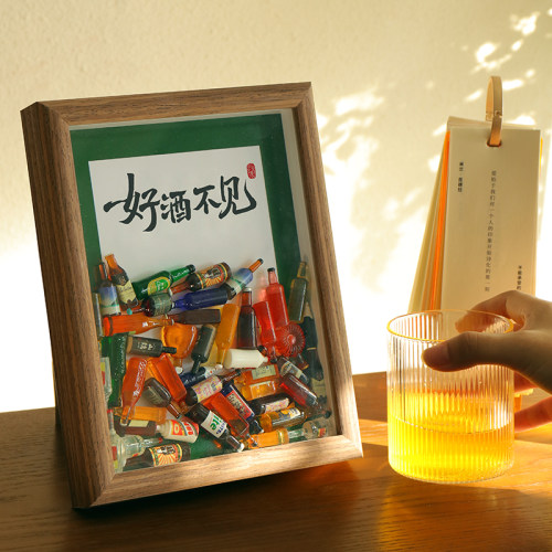 酒柜装饰品立体相框餐桌家居饰品酒吧摆台