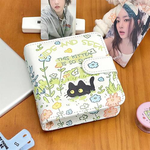 可爱草地小猫一宫格卡册学生女高颜值小巧小卡收纳册拍立得相册