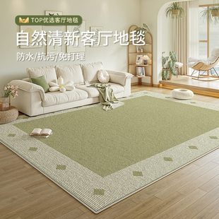 奶油风免洗可擦防水防污地垫沙发轻奢高级感 地毯客厅绿色2025新款
