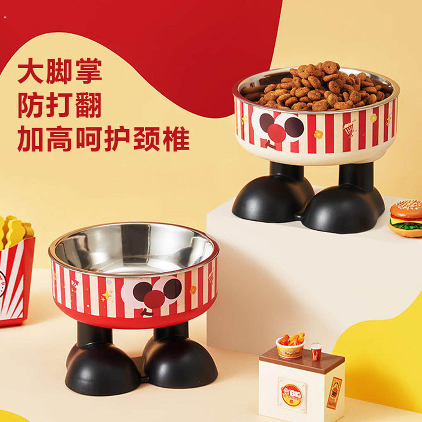 宠物碗猫咪护颈高脚碗防打翻猫碗狗狗不锈钢食具新款跨境狗碗