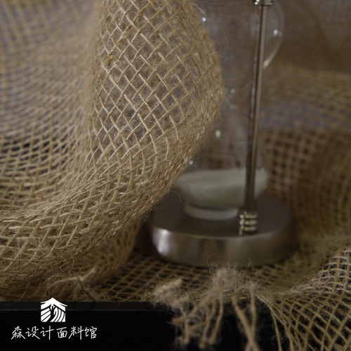 编织镂空透视网细麻纱环保麻布料