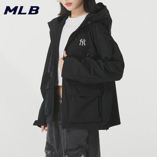 MLB男装女装梭织外套新款户外宽松运动服夹克3AWJB0554