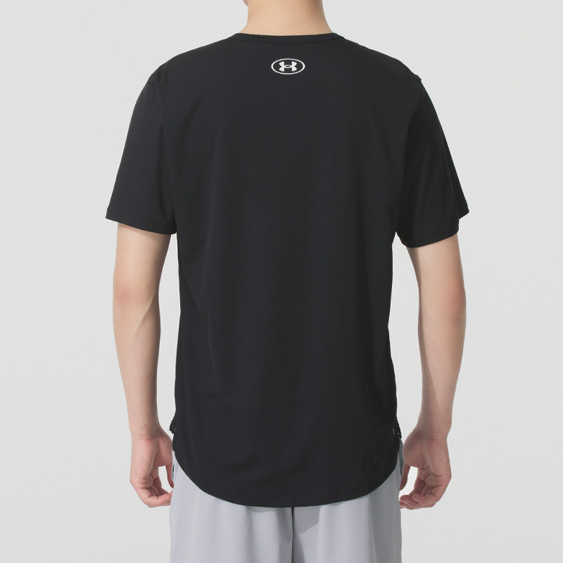 安德玛短袖男25秋新款高弹性速干凉感训练冰丝上衣男子运动训练