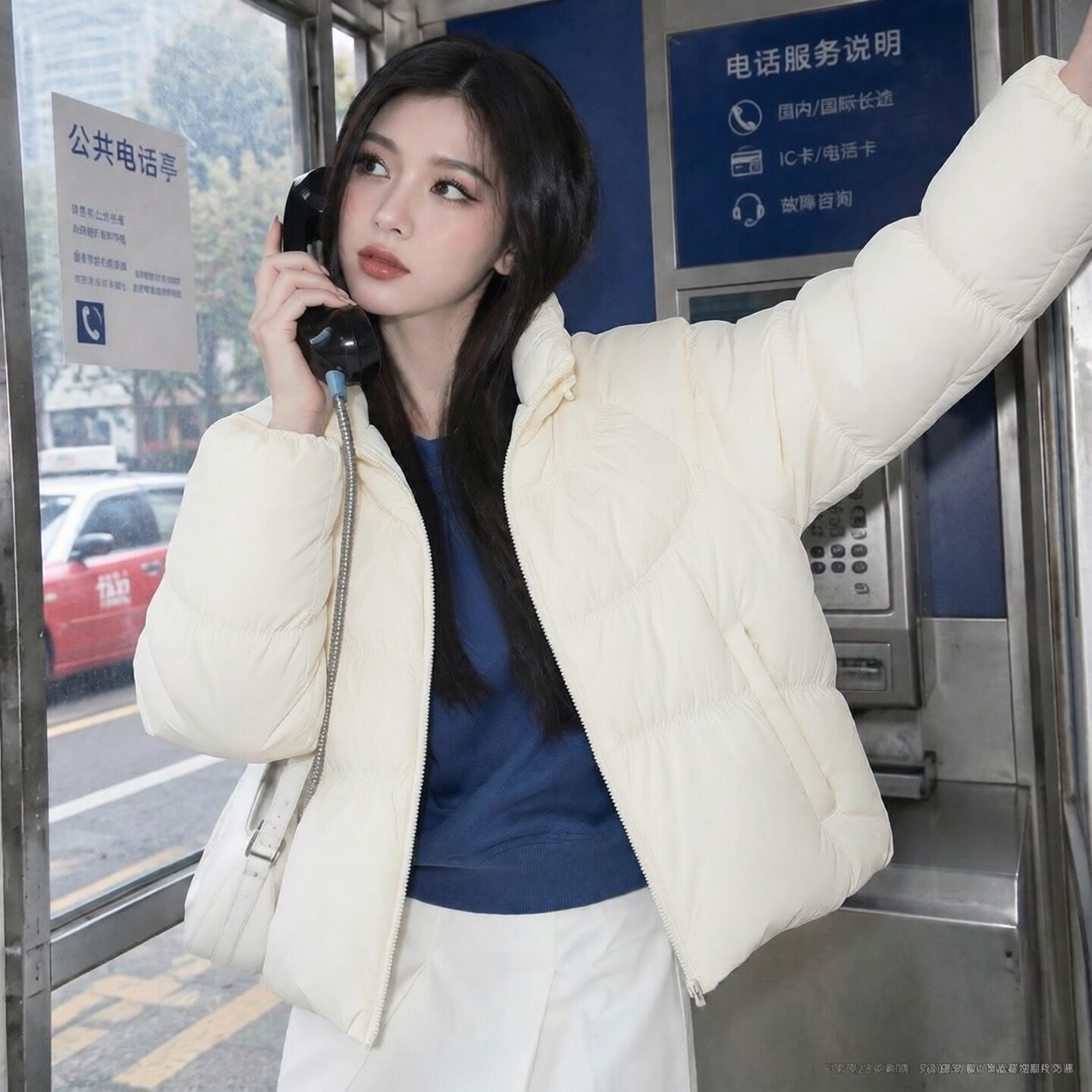 耶运动阿迪达斯三叶草系列女士棉羽26冬季新款羽绒服短款羽绒夹克
