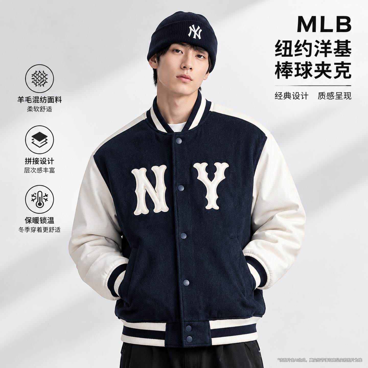 耶运动MLB休闲夹克男装女装冬季运动服纽约洋基棒球服情侣款外套