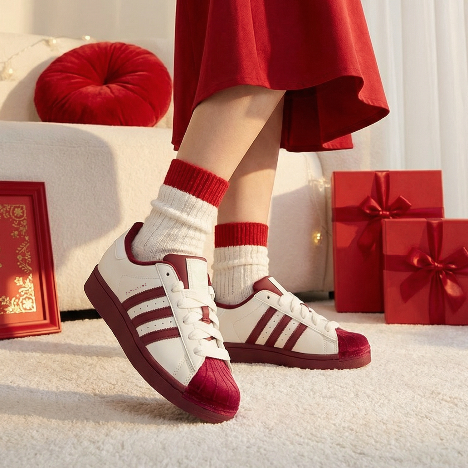 三叶草贝壳头板鞋休闲鞋