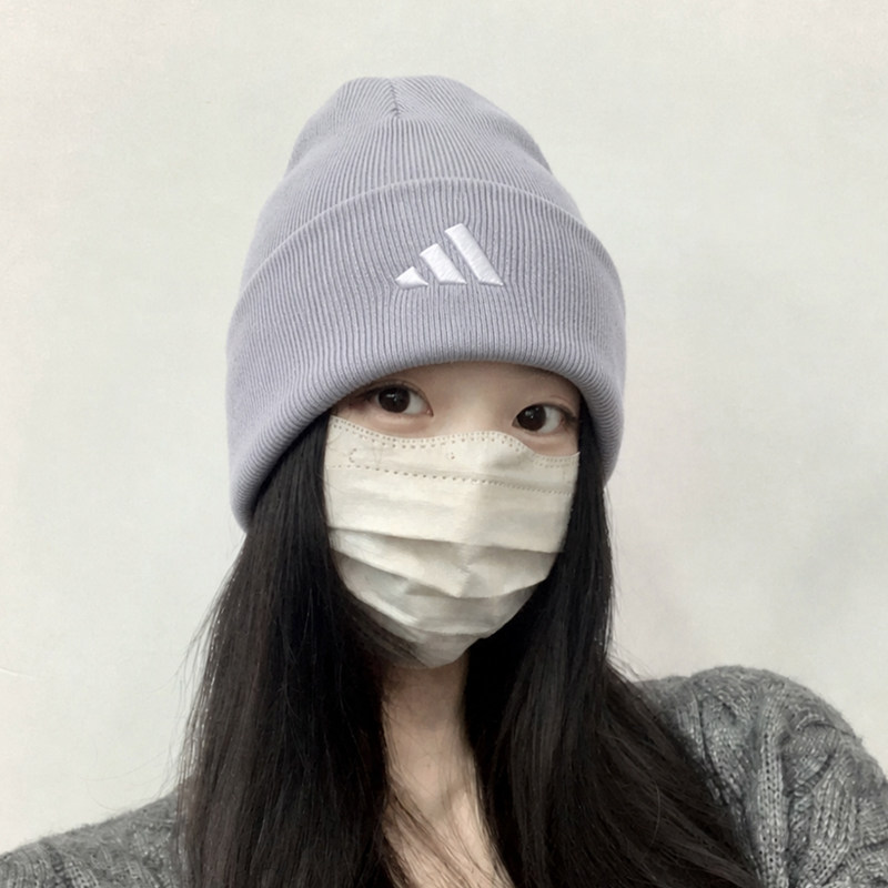 耶运动阿迪达斯女帽子2026冬季新款冷帽正品针织帽男款灰色毛线帽