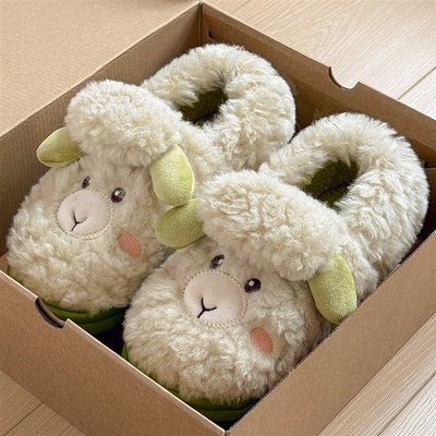 棉拖鞋女士包跟外穿2025新款家居室内保暖可爱毛绒厚底棉鞋女冬季