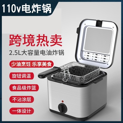 110v家用多功能油炸锅厨房电炸锅炸炉炸串薯条鸡排小家电生活电器