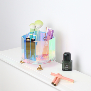 [空之喵喵]日式创意旋转化妆刷笔筒收纳盒桌面室杂物桶