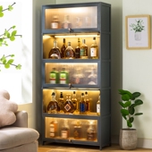 现代简约木艺酒柜家用客厅双门酒柜餐边柜一体靠墙红酒储物柜