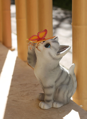 太阳能灯摆放卡通可爱动物树脂户外庭院创意花园发光现代装饰摆件