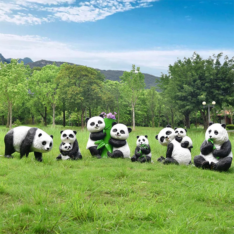 户外玻璃钢仿真动物大熊猫雕塑售楼处景区园林草坪景观装饰品,家居饰品,户外/庭院摆件,淘宝优惠券,粉丝福利购,淘宝优惠卷