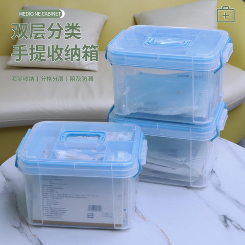 医院用手提收纳药箱小家庭装管理急救药品塑盒容量可携式方形