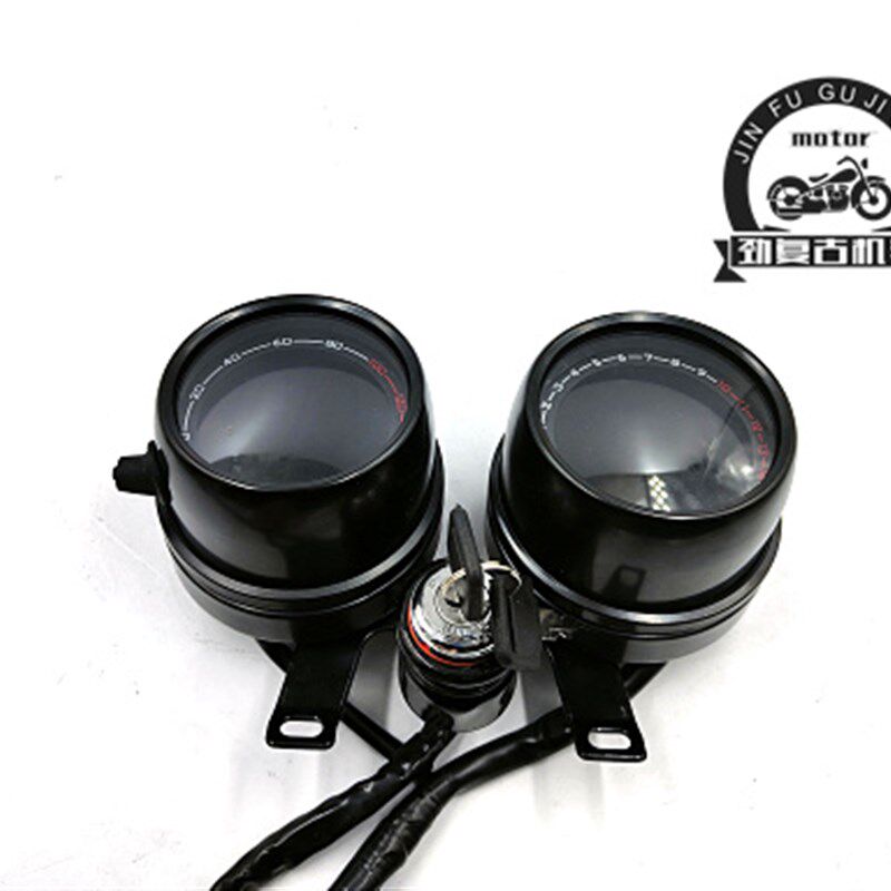 复古改装双仪表带时钟 电子转速表带显油量电喷多功能液晶码表