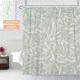 清新绿色叶子植物简约浴帘水洗澡卫生间淋浴免打孔挂帘加厚遮挡