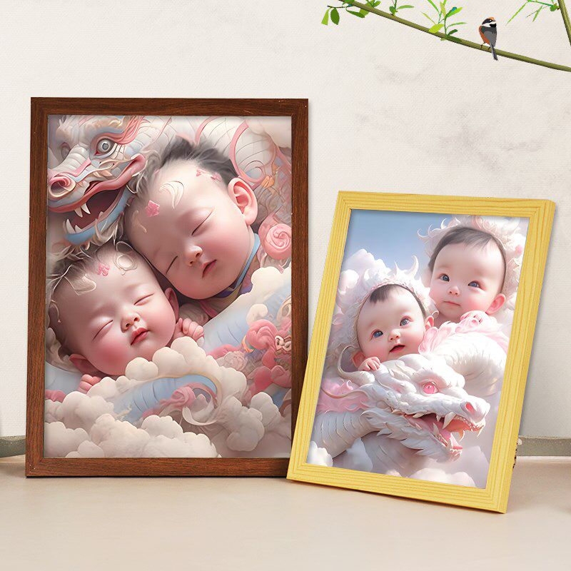 婚房龙凤胎助孕宝宝画年画宝宝送图挂画娃娃图片婴儿摆台画