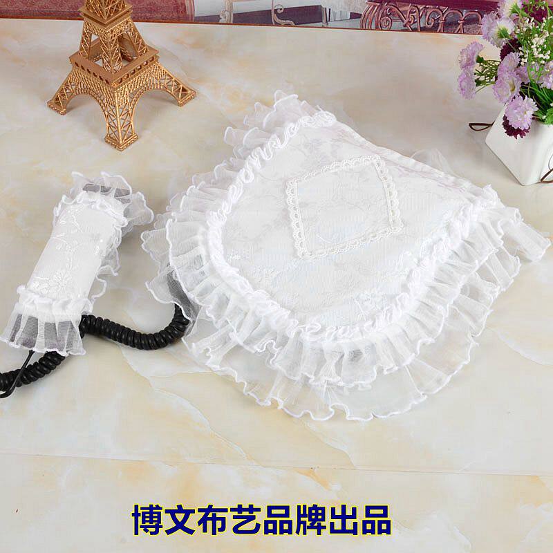 博文品牌白色欧式蕾丝刺绣电话垫电话机套电话罩子白纱仙子