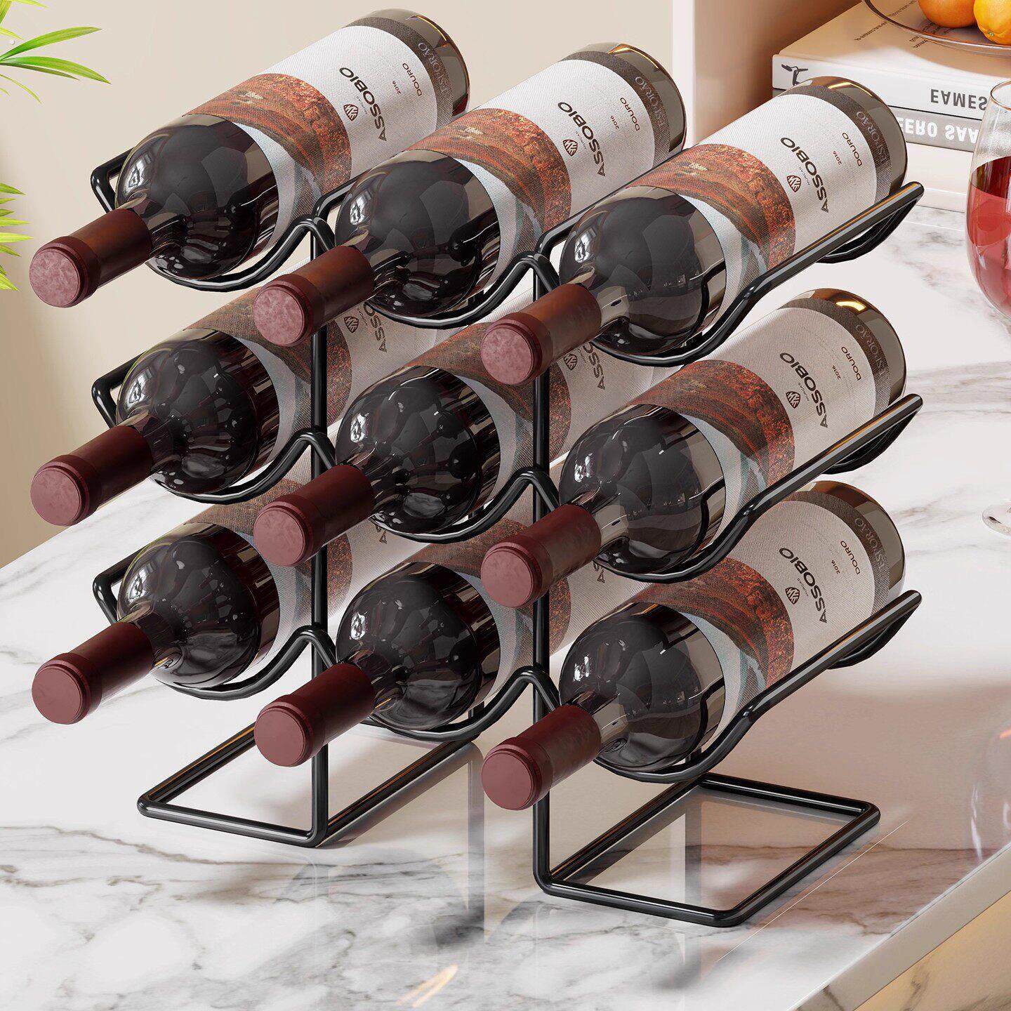 酒柜分层置物架红酒架高级感轻奢酒柜红酒斜放红酒杯摆件展示架创