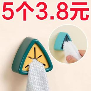 毛巾塞创意毛巾架免打孔厨房抹布挂杆迷你挂钩擦手巾洗脸巾挂架