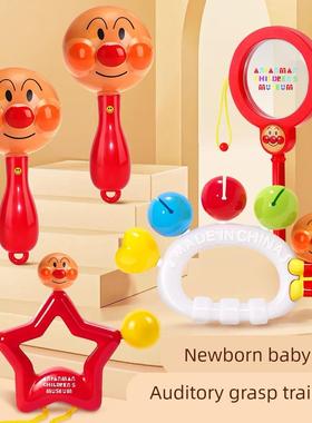 小沙锤摇铃婴儿手抓握训练红色可啃咬新生儿追听黑白早教益智玩具