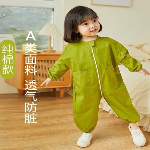 宝宝连体罩衣一体式爬爬服防脏防水婴儿爬行服秋款户外春夏季外穿