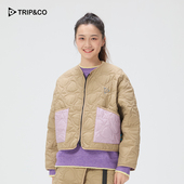 TRIP&CO秋冬款 女款 双面拼色舒适透气通勤户外绗缝夹棉外套棉服