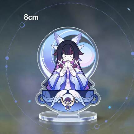 自制游戏周边同人8cm少女哥伦比娅月卡形象立牌创意周边桌面摆件