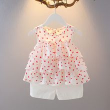 女童时尚洋气套装一岁婴幼儿宝宝夏季韩版衣服小童雪纺无袖短裤潮