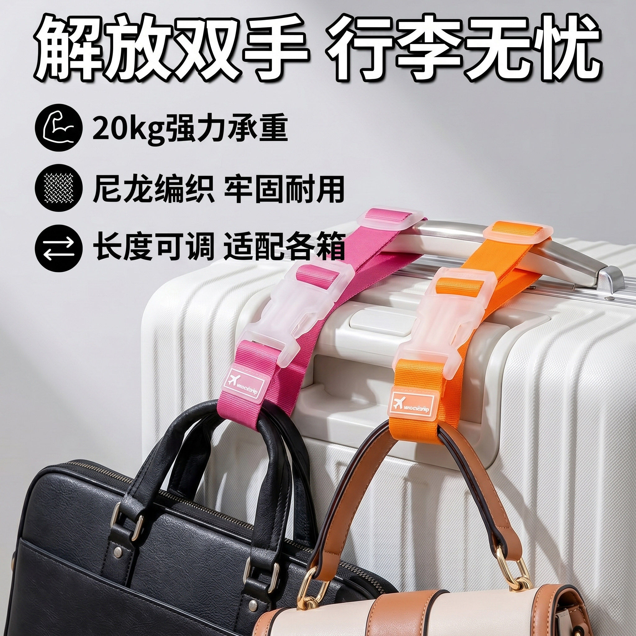 行李箱便携挂绳外置挂扣捆绑箱包