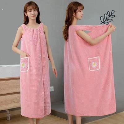 浴巾女家用非全棉纯棉吸水速干可穿可裹巾浴袍式懒人浴裙加长新款