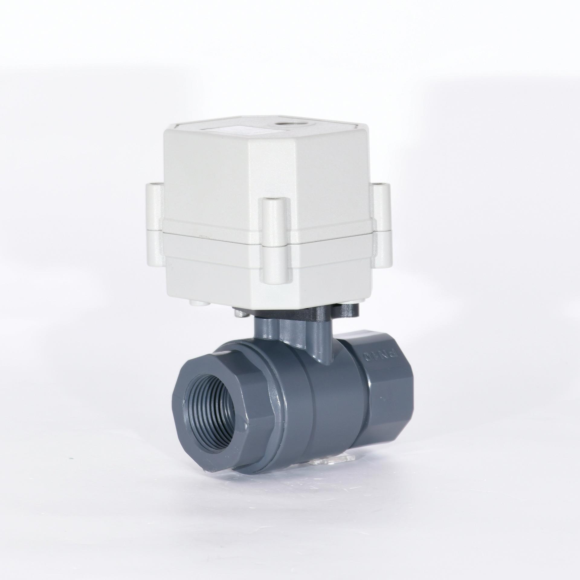 1 1/4寸微型电动UPVC调节球阀二通式耐腐蚀模拟量调节阀DN32