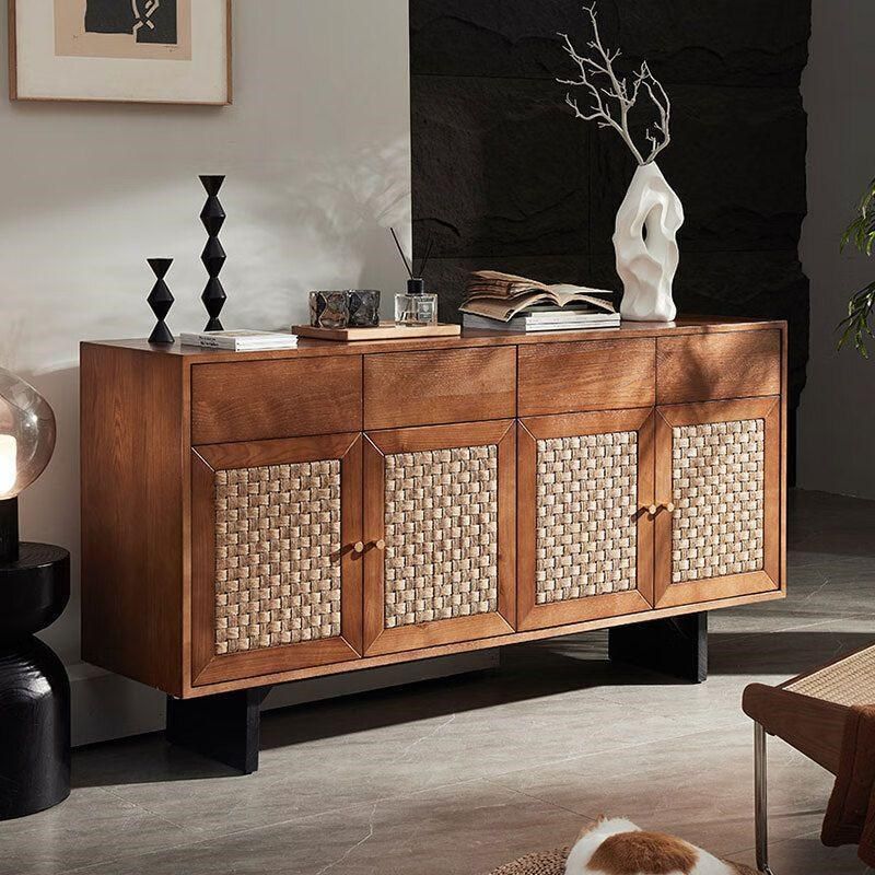 餐边柜简约现代客厅储物柜日式藤编玄关柜电视柜柜子卧室多层,商业/办公家具,办公茶水柜,淘宝优惠券,粉丝福利购,淘宝优惠卷