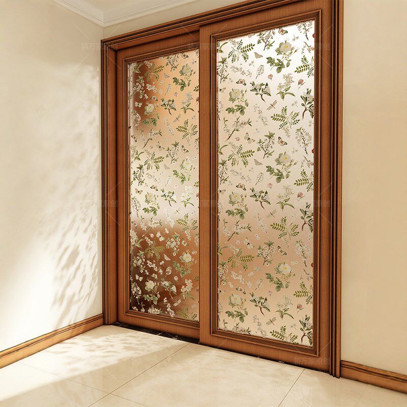 装万家磨砂玻璃膜防窥浴室玻璃门贴法式玻璃窗静电贴纸透光不透明