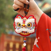 醒狮香囊刺绣y材料包手工平安符自绣香包送男女友车挂件