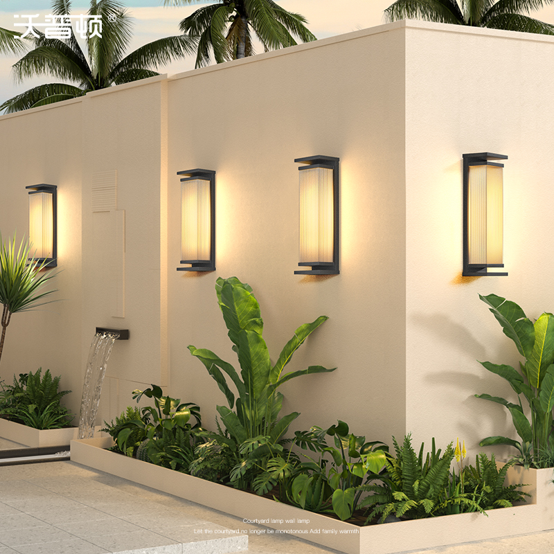 户外围墙壁灯户外别墅太阳能庭院灯墙灯室外2024新款露台雨棚灯