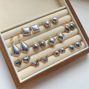 纤纤宋锦diy饰品新款s925银针复古凤凰泪耳钉耳坠耳环底胚配件